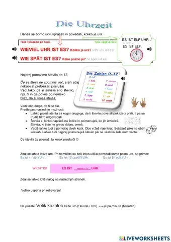 Wieviel Uhr ist es? 3. Klasse