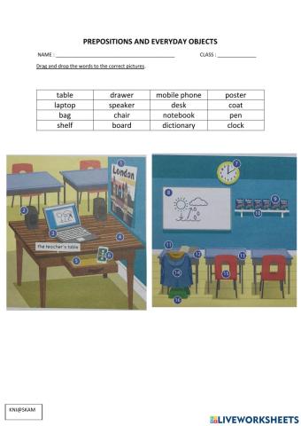 Cefr year 5 : prepositions and everyday objects