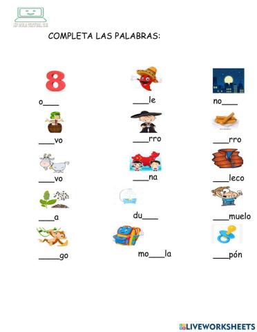 Identifica las palabras con la letra CH