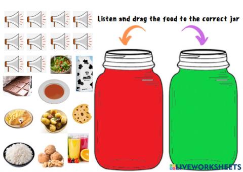 drag and drop the food