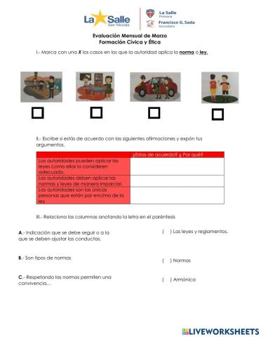 Evaluacion Mensual de Marzo de FOCYE