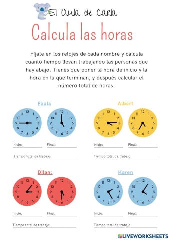 Calcula las horas