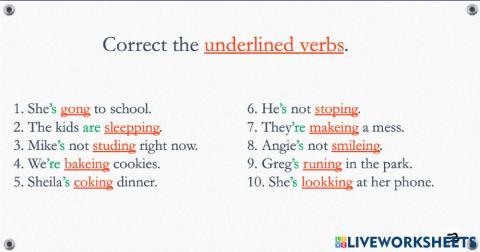 Present Continuous Spelling