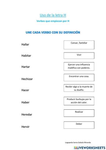 Verbos con H