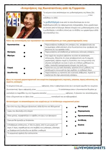 Αναμνήσεις της Κωνσταντίνας από τη Γερμανία