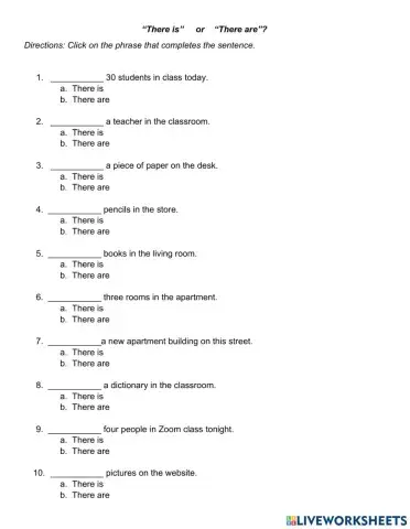 -There is- vs. -There are-