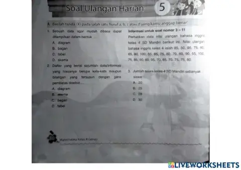 Ulangan Harian Statistika kelas 4