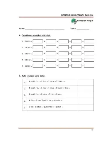 Cerakin Nombor Tahun 4