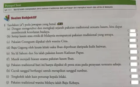 Pakaian tradisional dan perhiasan diri