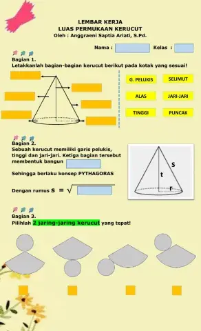 Luas permukaan kerucut. bangun ruang sisi lengkung