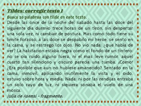 Ejercicio de Acentuación.