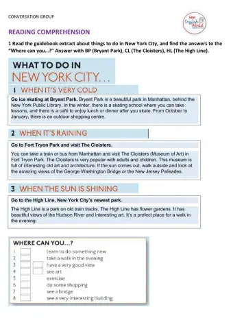 Reading and listening comprehension