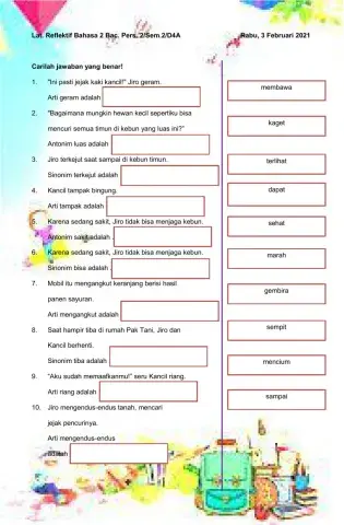 Latihan Reflektif Bahasa 2 Bacaan Perseptif 2