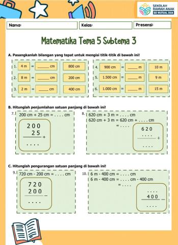 Latihan Matematika (Tema 5 Subtema 3)