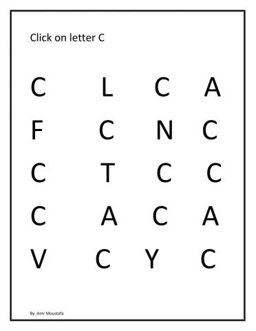 Look and click on letter C