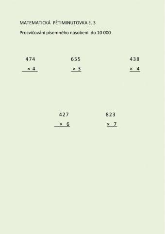 Matematická pětiminutovka č. 3