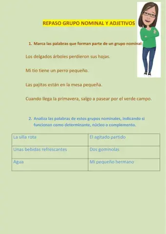 Repaso grados adjetivo y el grupo nominal.