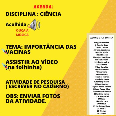 Acolhida e agenda
