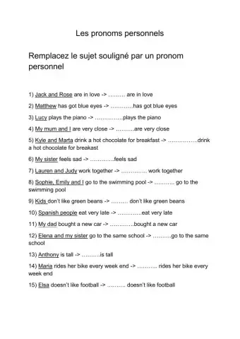 Les pronoms personnels