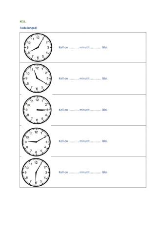 Kell 2.klassile. Väljendid läbi ja pärast