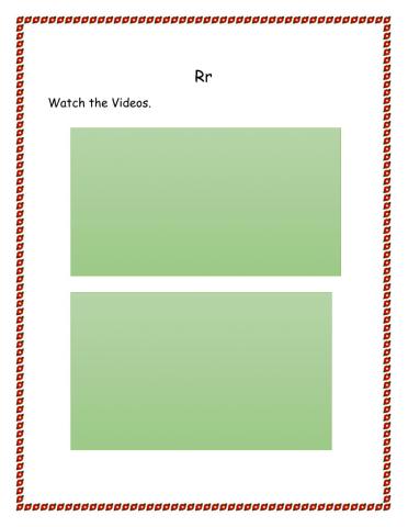 Listening and Reading Practice-Letter Rr-