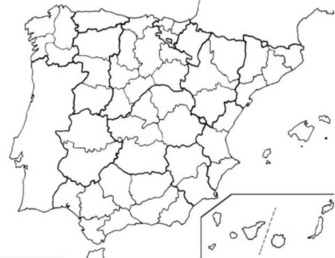 Mapa mudo Provincias de España