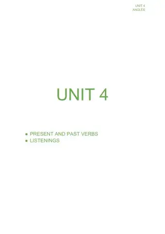 Present and past verbs