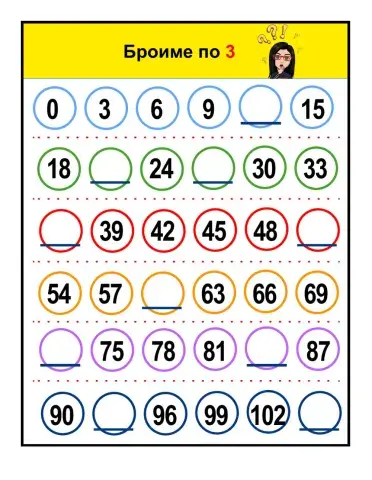 Броиме по 3 и 4 во мали чекори