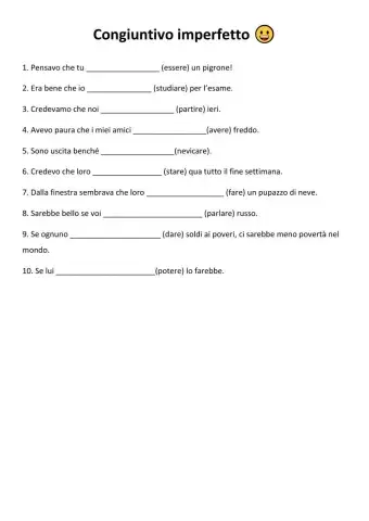 Congiuntivo imperfetto