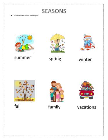 Vocabulary seasons