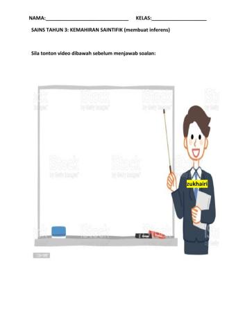 Sains tahun 3 : kemahiran saintifik (membuat inferens)