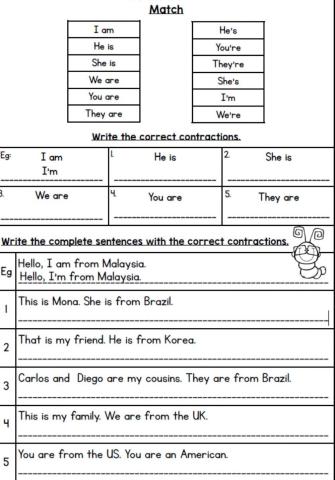 Contractions Module 1 Year 4