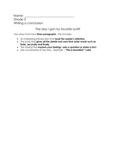 Narrative Writing - Conclusion