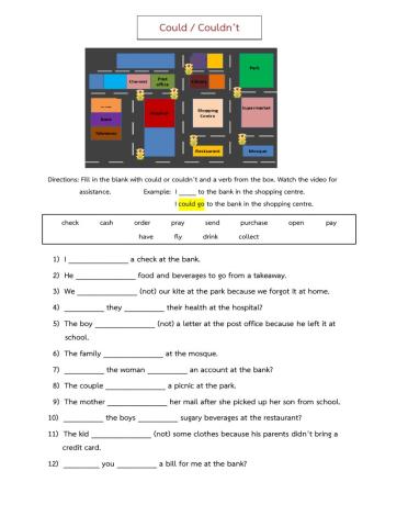 Talking about locations and learning to use could and couldn't