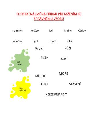Vzory podstatných jmen ž, stř.