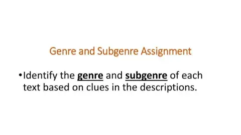 Genre and Subgenre