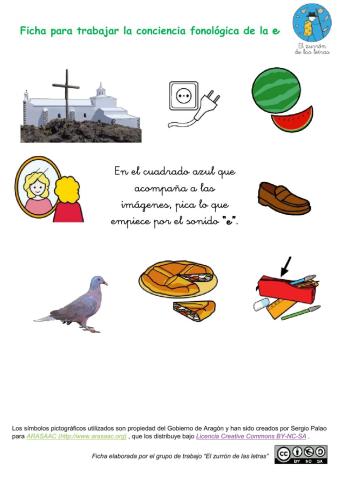 Conciencia fonológica letra e
