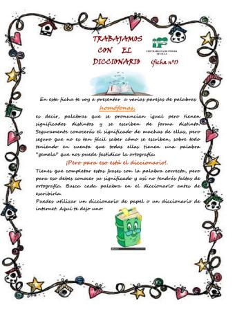 Trabajamos con el diccionario (ficha nº 1 )