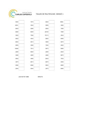 Rapidesa taules de multiplicar