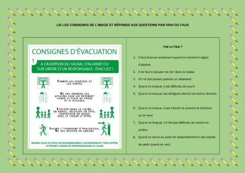 Consignes d'évacuation