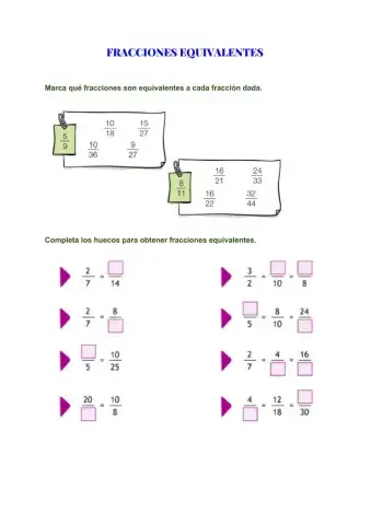 Fracciones equivalentes