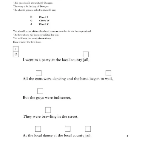 National 5 Practise Chord Changes