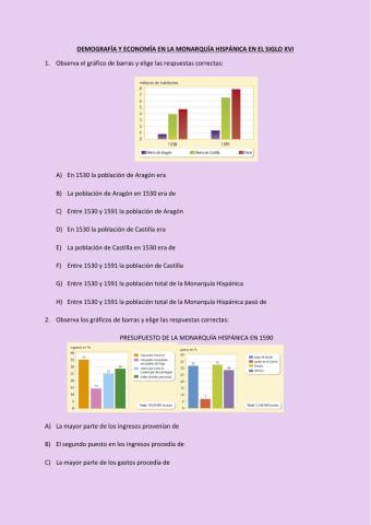 Demografía y economía de la Monarquía Hispánica en el S.XVI