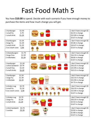 Fast Food Math 5