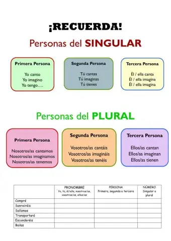 Analiza número y persona