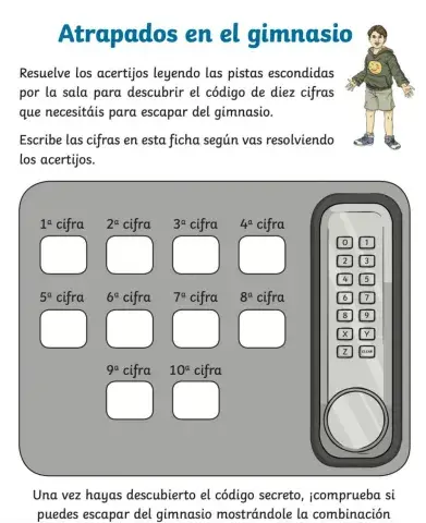 Teclado Scape Room matemático