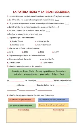 Colombia en el siglo XiX