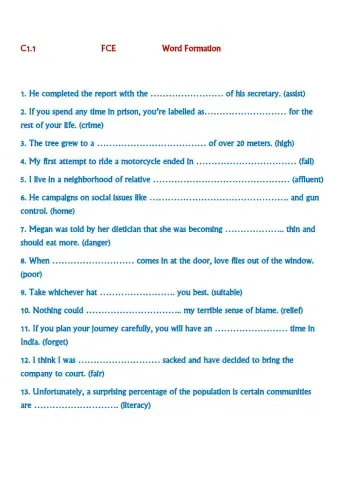 C1.1 Word formation practice