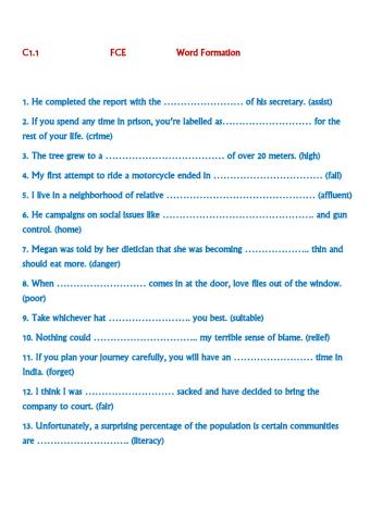 C1.1 Word formation practice