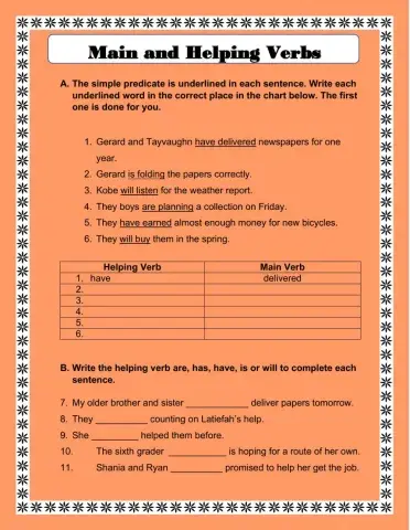 Main and Helping Verbs